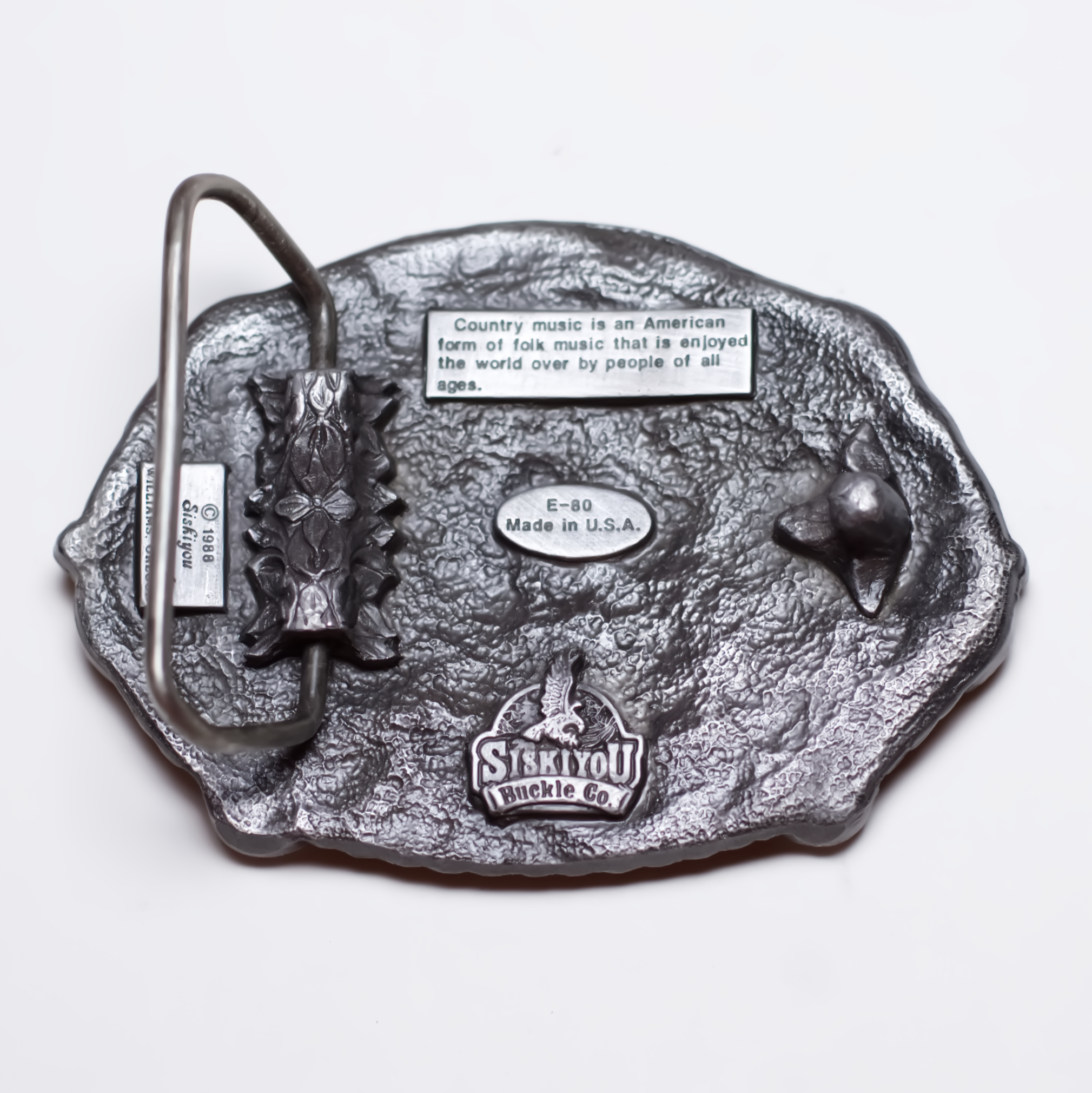 Vintage 80s Country Music Pewter Buckle Made by Siskiyou - Image 3