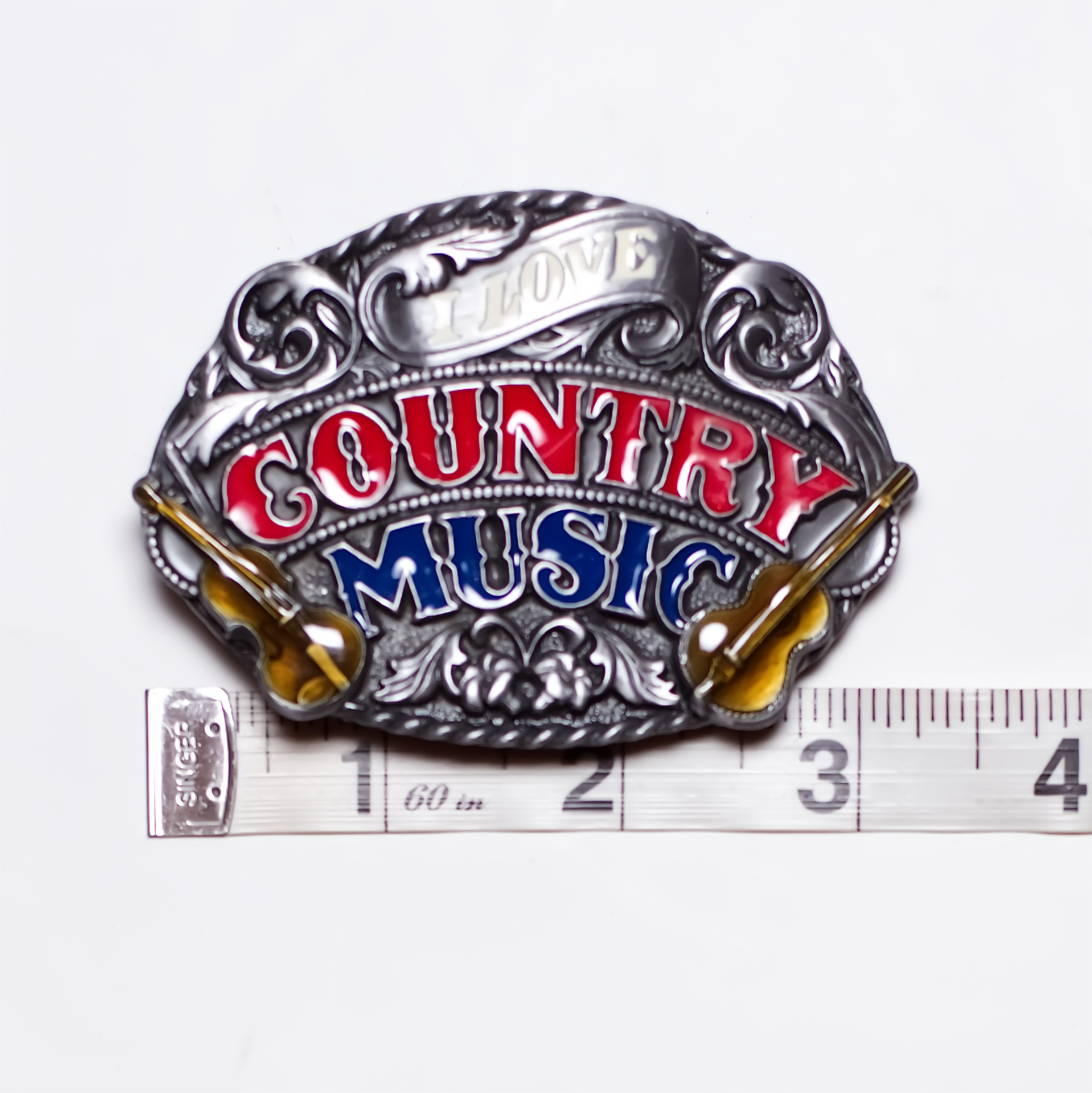 Vintage 80s Country Music Pewter Buckle Made by Siskiyou - Image 4
