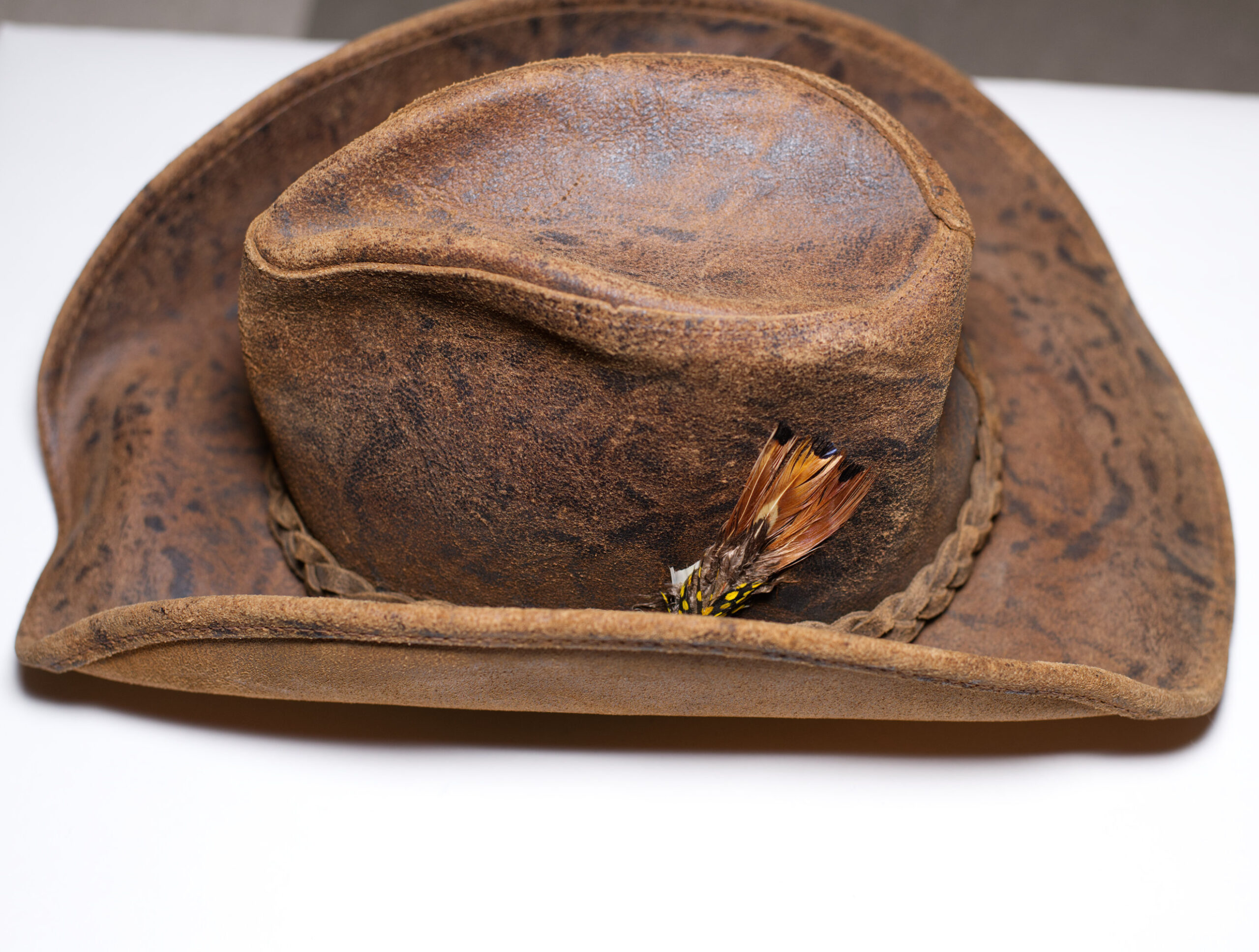 Vintage Leather Outback Hat by Henschel - Image 5